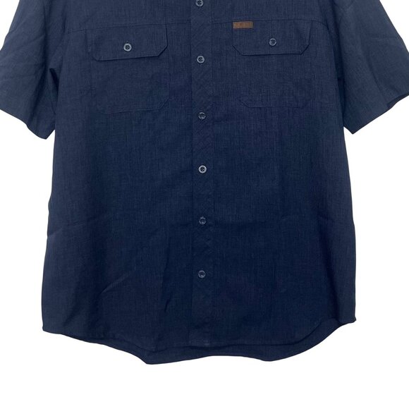 Orvis Mens Short Sleeve Button Down Shirt Navy Blue Size Medium - Picture 5 of 8